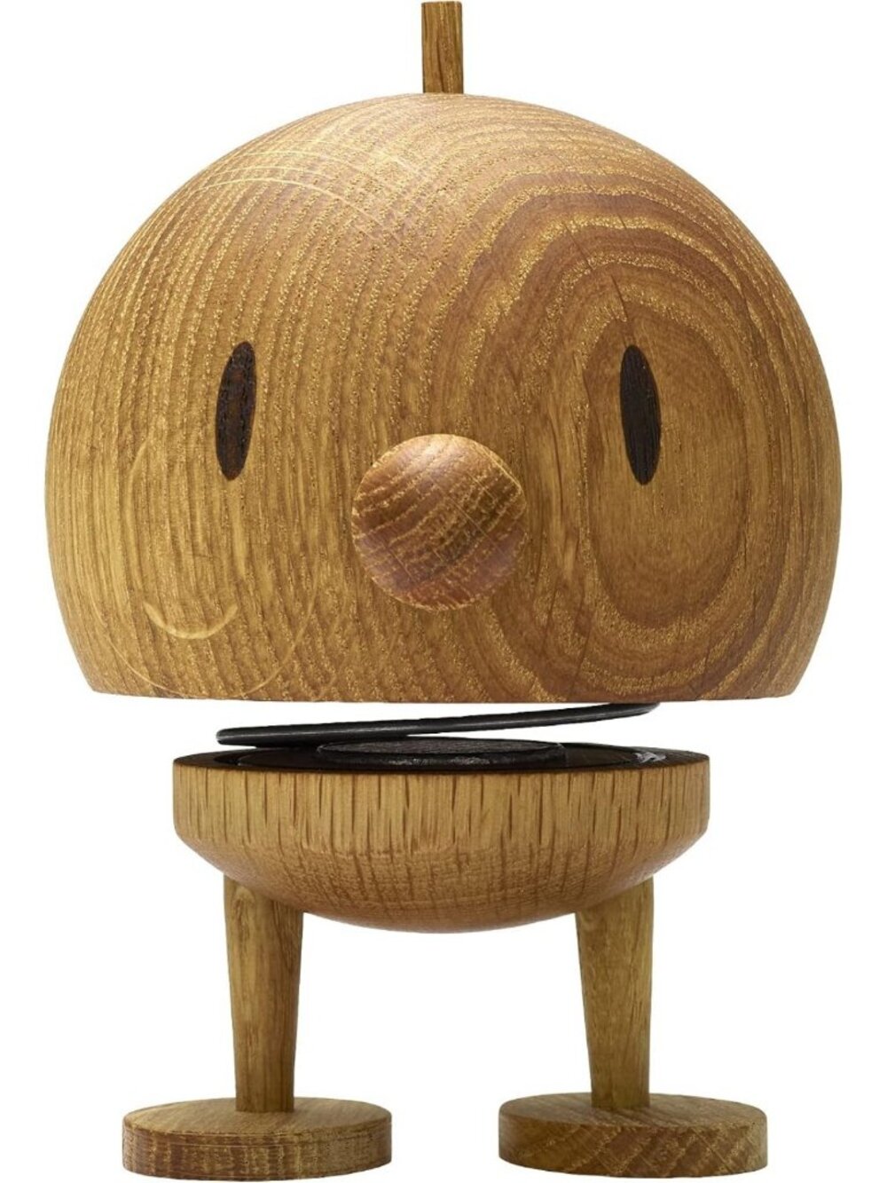 Cheerful Danish Design Home Decor Ornament - Medium Oak with Metal Spring, Woody